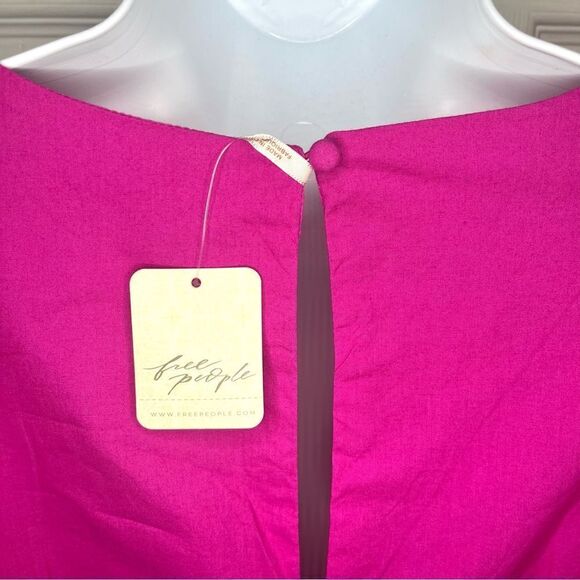 FREE PEOPLE Cotton Hope Mini Dress Fuchsia Pink Fantastic S - Picture 3 of 11
